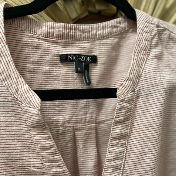 Nic & Zoe Striped Embroidered Top - Picture 2 of 10